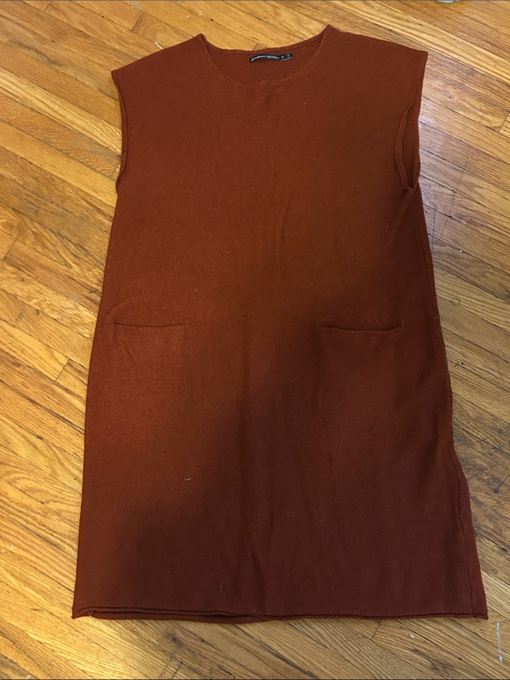 Knit Sleeveless Rust Shift Dress